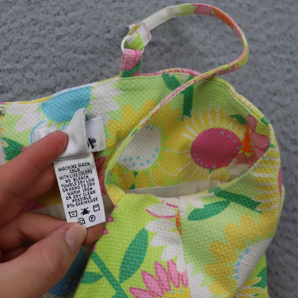 VTG Lilly Pulitzer Dress Womens 2 Multicolor Floral Spaghetti Straps Preppy - Picture 10 of 12